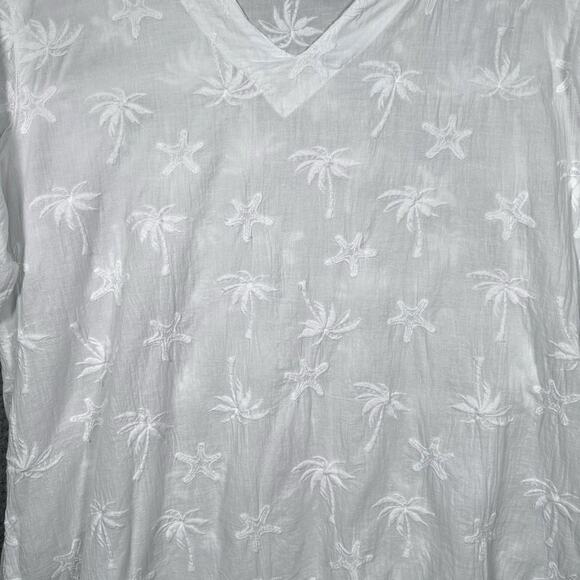 CottonSeed Tunic 398 Palms Light‎ Cotton Preshrunk Womens Medium USA Resort Wear - Picture 6 of 15
